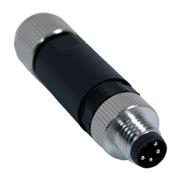M8 Connector, 4-Position Male Straight, 22-26AWG