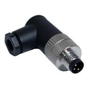 M8 Connector, 3-Position Male Right Angle, 22-26AWG