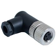 M8 Connector, 3-Position Female Right Angle, 22-26AWG