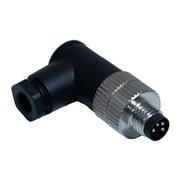 M8 Connector, 4-Position Male Right Angle, 22-26AWG