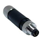 M8 Connector, 4-Position Male Straight, 22-26AWG