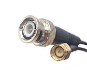 RF Coaxial Connector & Cable Assembly, BNC Male to SMA Male, RG-174