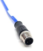 Mueller Blue-Flex™, M12 Cordset, 3-Pin, Straight Male to Open End, Silicone