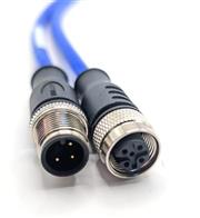 Mueller Blue-Flex™, M12 Cordset, 3-Pin, Straight Male to Straight Female, Silicone