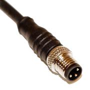 M8 Cordset, 3-Position Male Straight to Open End, 24 AWG, PVC, Shielded 