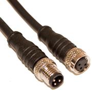 M8 Cord, 3-Position Male Straight toFemale Straight, 24AWG