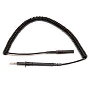 Shrouded Banana Plug to Test Probe, Curly Cord