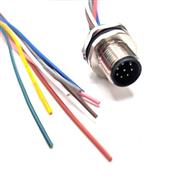 Receptacle, M12, 8-Position, Male, Front Mount, 2M
