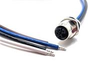 Receptacle, M12, 4-Position,Female, Rear Mount, 2M