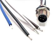 Receptacle, M12, 4-Position, Male, Front Mount, 2M