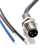 Receptacle, M8, 3-Position, Male, Front Mount, 2M