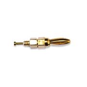 Gold-plated Mini 3mm Banana Plug, Threaded, Short